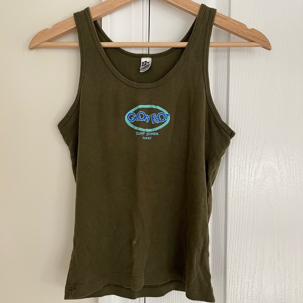 Vintage Olive Green Beachy Tank Top
